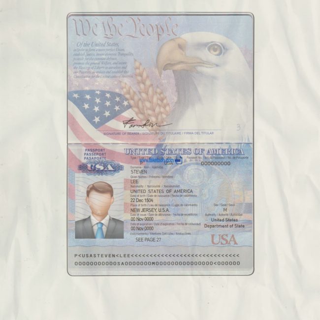 USA Passport psd template