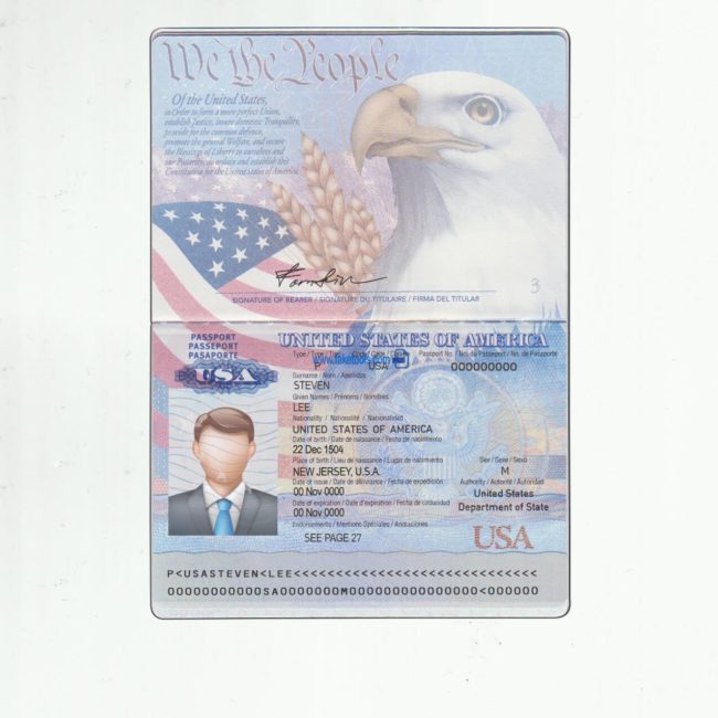 USA Passport psd template