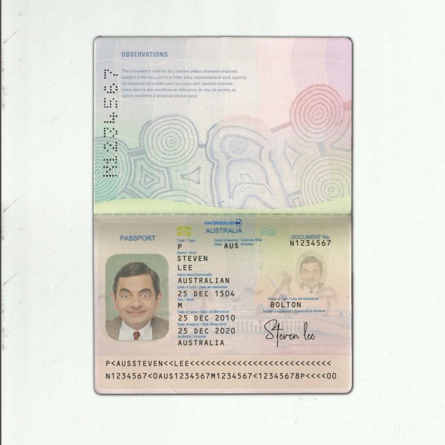 Australia Passport psd template