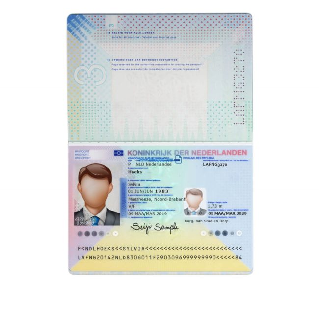 Netherlands Passport psd template