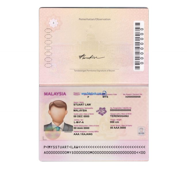 Malaysia passport psd template