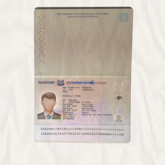 Singapore Passport psd template
