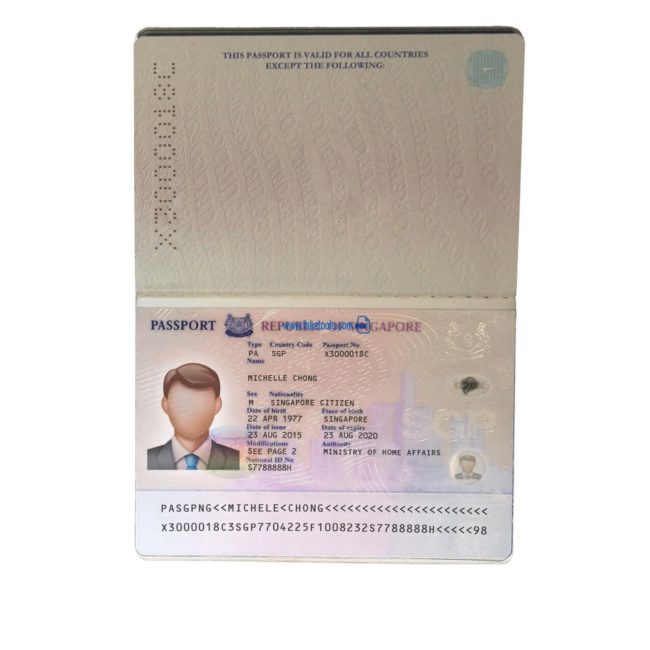 Singapore Passport psd template