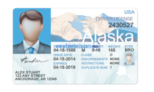 Alaska driver license Psd Template