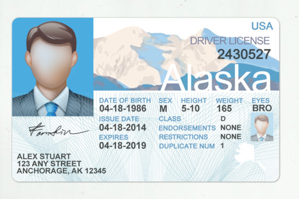 Alaska driver license Psd Template