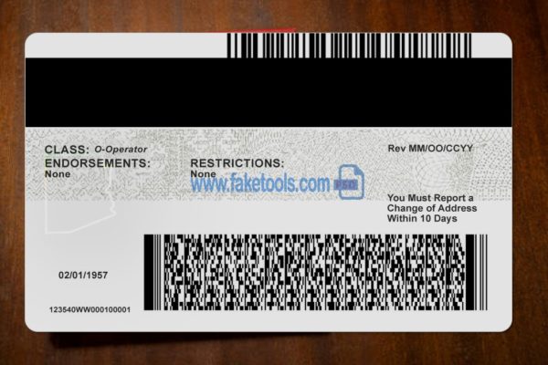 Arizona driver license Psd Template