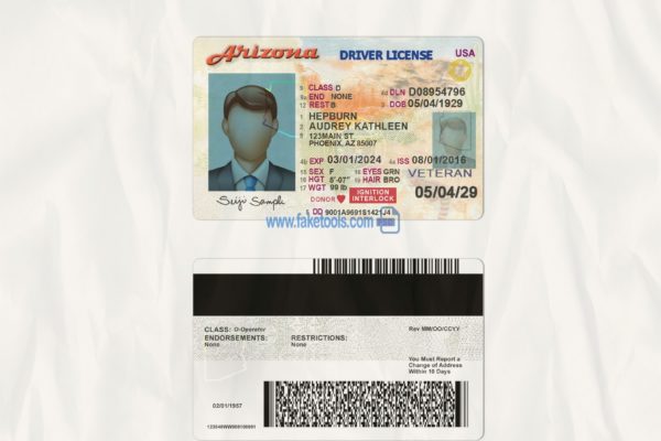 Arizona driver license Psd Template