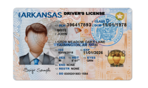 Arkansas driver license Psd Template
