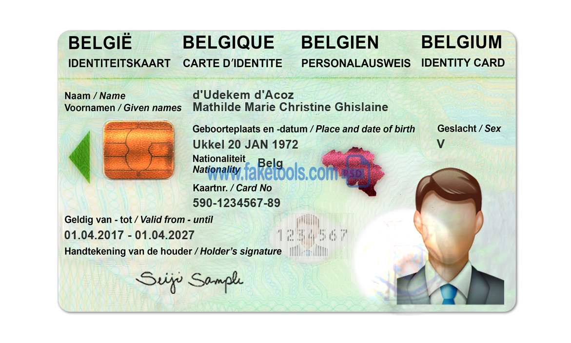 Belgium driver license Psd Template
