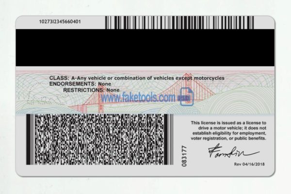 California driver license Psd Template