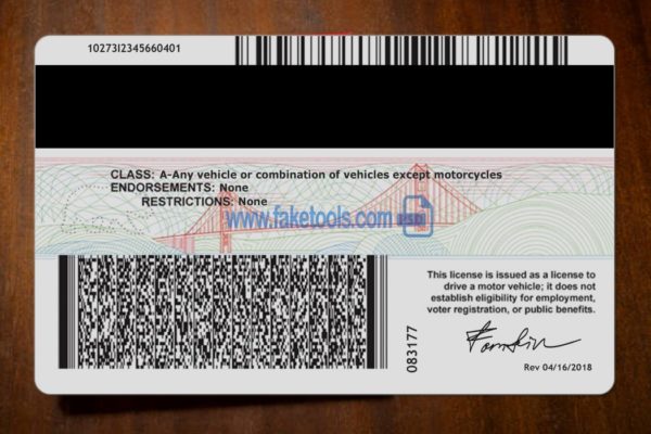 California driver license Psd Template