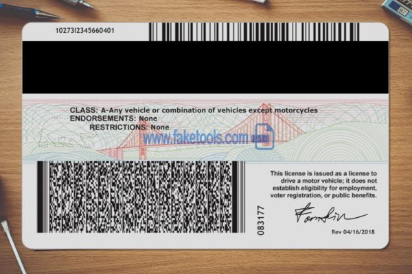 California driver license Psd Template
