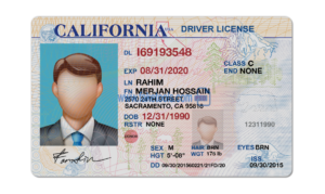 California driver license Psd Template