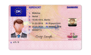 Denmark driver license Psd Template