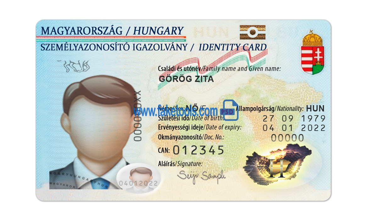 Hungary ID Card Psd Template