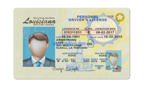 Louisiana driver license Psd Template