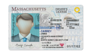 Massachusetts driver license Psd Template