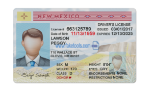New Mexico driver license Psd Template