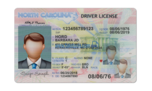 North Carolina driver license Psd Template