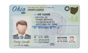 Ohio driver license Psd Template