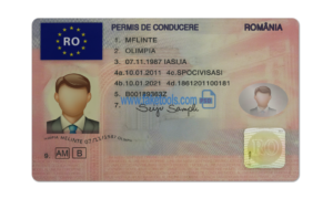 Romania driver license Psd Template