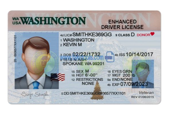Washington driver license Psd Template