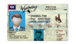 Wyoming driver license Psd Template