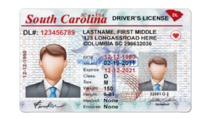 South Carolina driver license Psd Template