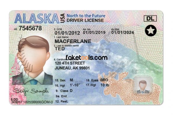 Alaska driver license Template psd New