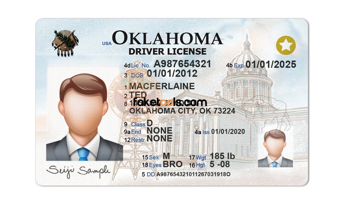 Oklahoma driver license Psd Template New